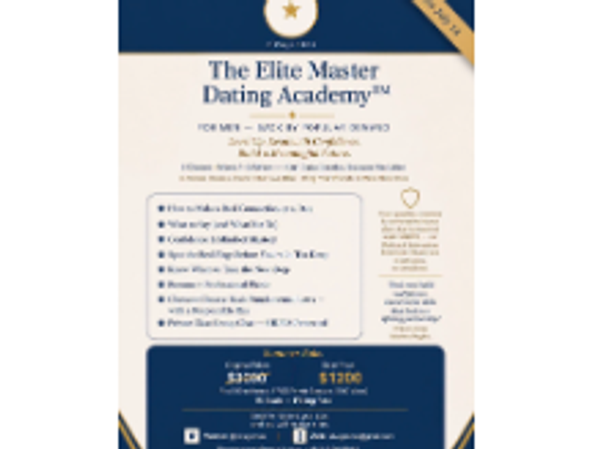 Dating Academy For Men, Zoom Available