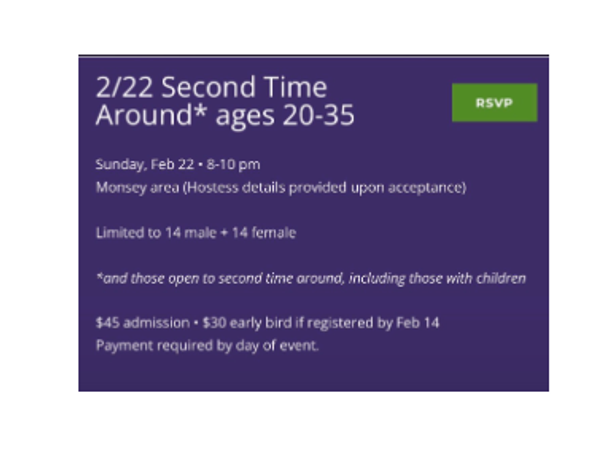 Monsey Shidduch Lounge 2X ages 20-35