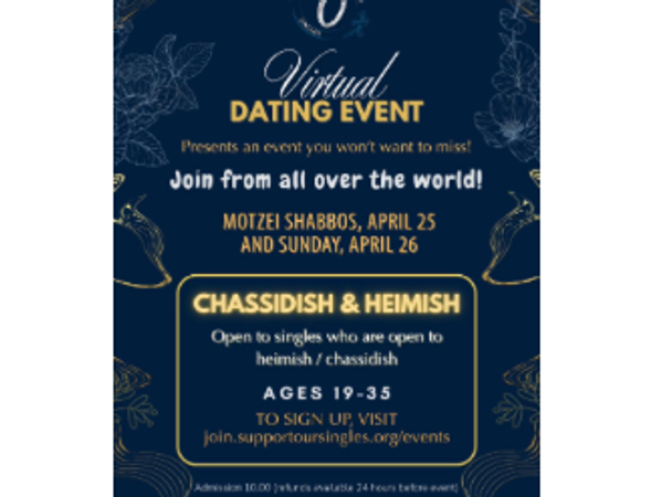 SOS Virtual International Dating Event Chassidish & Heimish ages 19-35