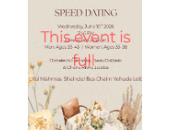 Tiferes Yael Speed Dating Ages 33-43
