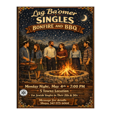 Lag Ba'Omer Singles Bonfire and BBQ, 5T Ages 20's & 30's