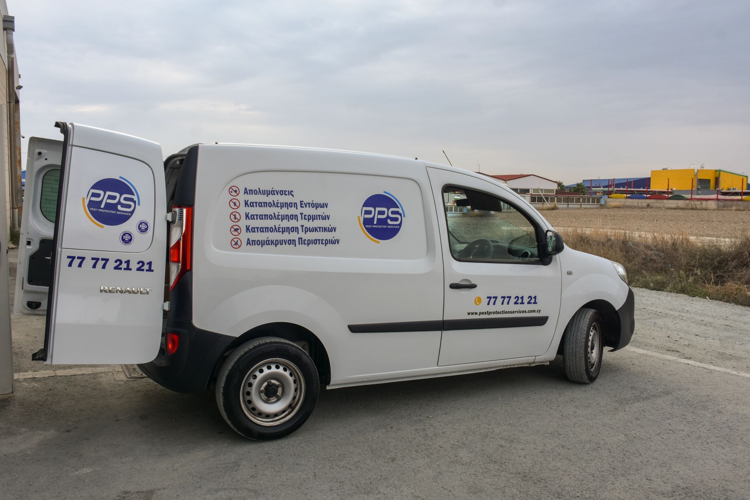 PPS van parked outside the offices
