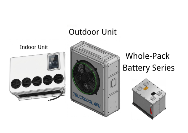 TRUCKCOOL 12V APU A1: 460-560Ah Lithium Battery + 10000-15000BTU Cab Air Conditioner