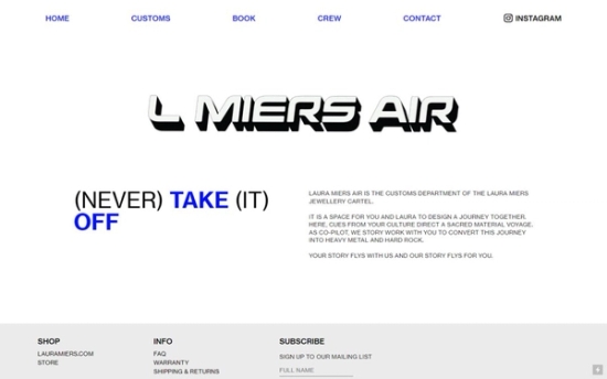 Main website screenshot for Laura Miers Air