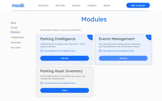 Secondary website screenshot for Modii