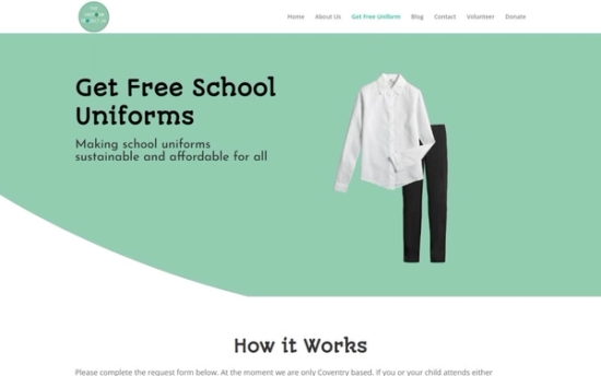 Main website screenshot for The Uniform Project UK