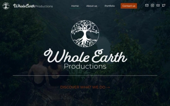 Main website screenshot for Whole Earth Productions