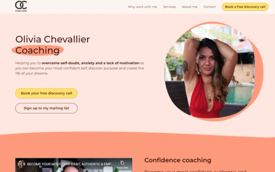 Main website screenshot for OC Coaching