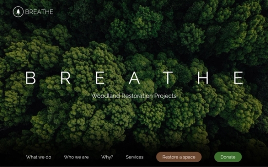 Main website screenshot for Breathe