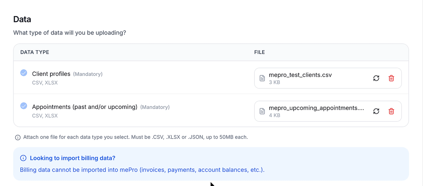 Screenshot: Your uploaded files.
