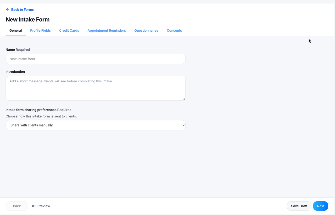 Screenshot: General