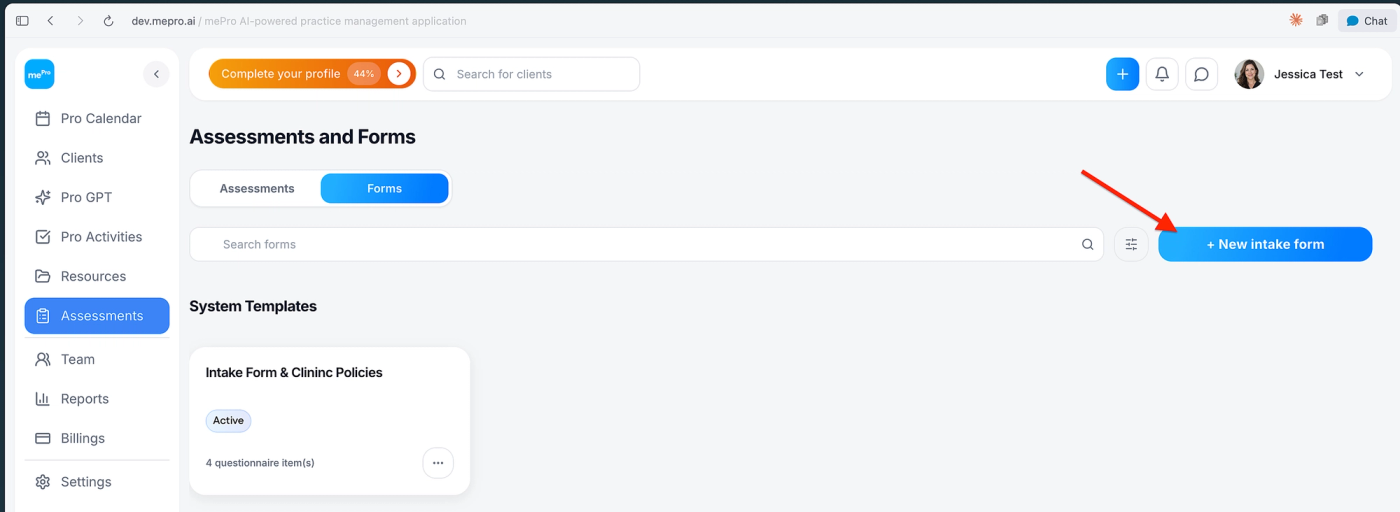 Screenshot: Open your forms