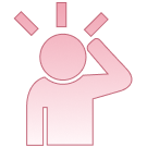 Stressed person icon representing a business owner frustrated by spam calls