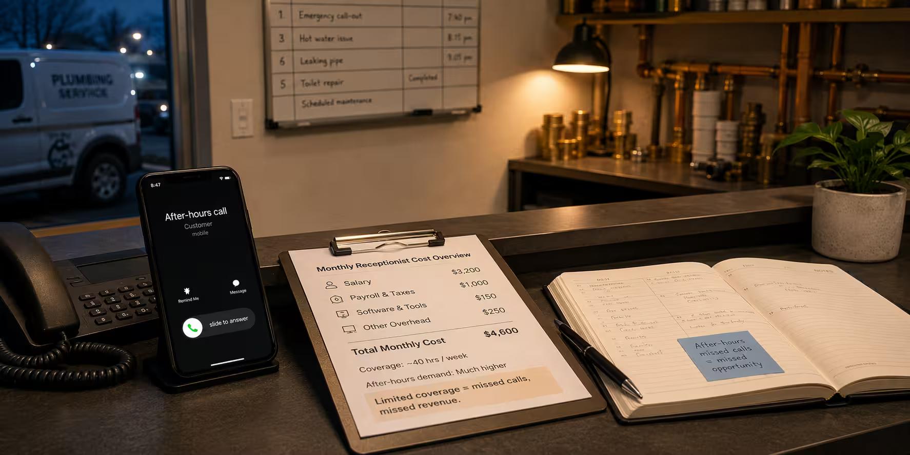 How Much Does a Receptionist Cost for a Plumbing Business?
