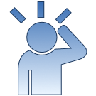 Stressed person icon representing a business owner frustrated by spam calls