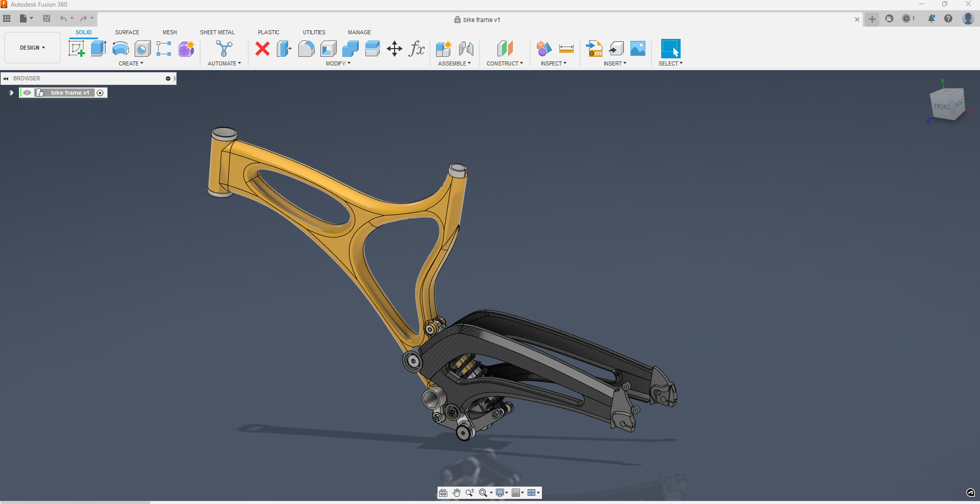 Screenshot of a model in Autodesk Fusion 360 software