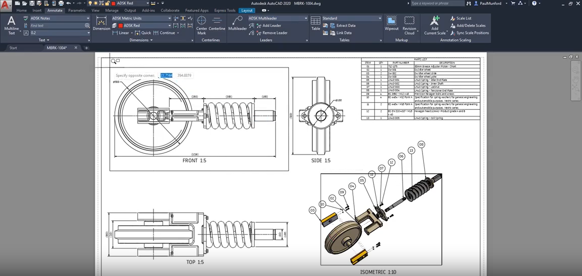 Screenshot of a model in Autodesk Inventor software 