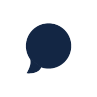 A blue icon of a speech bubble