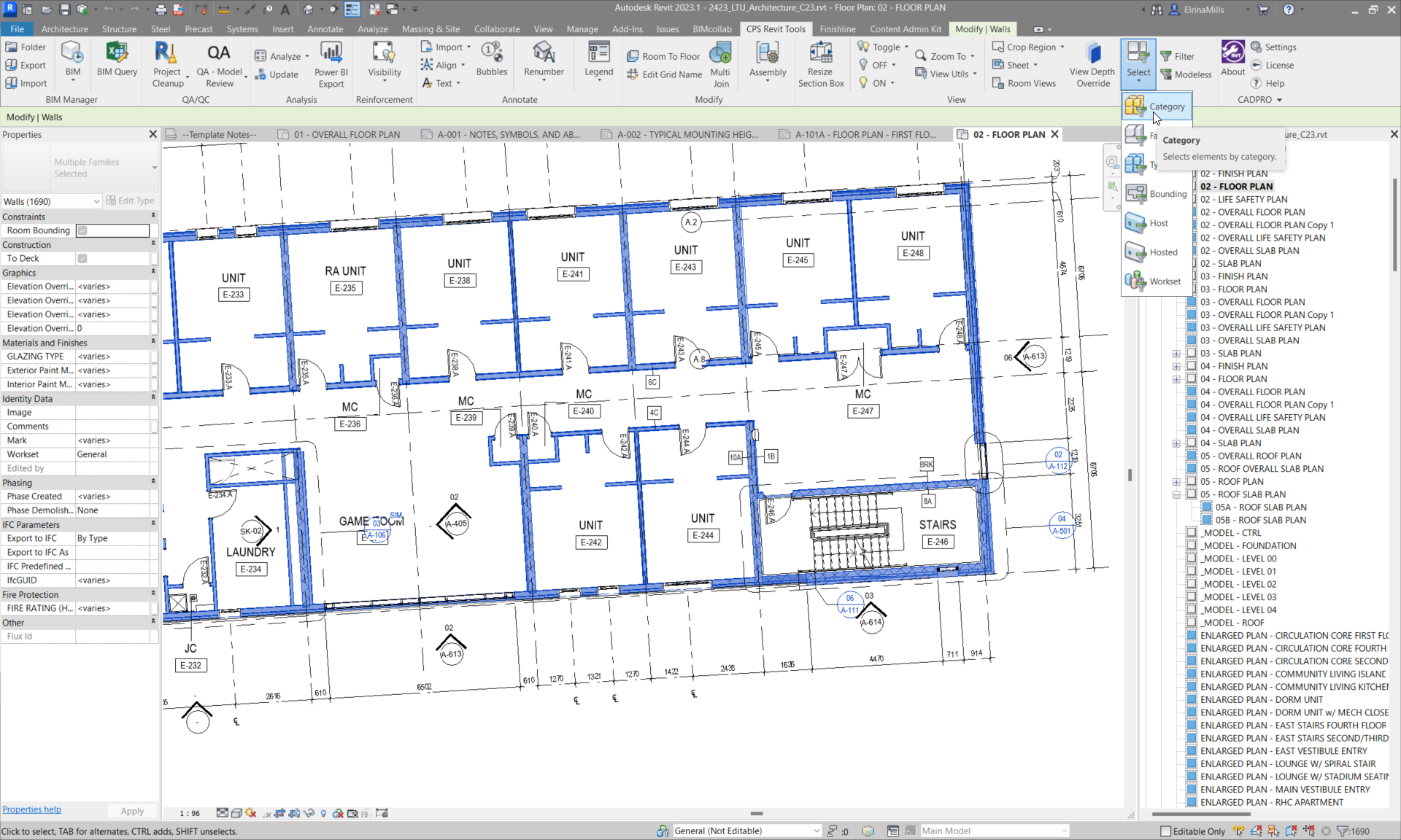 Screenshot of Cadpro tools for Revit
