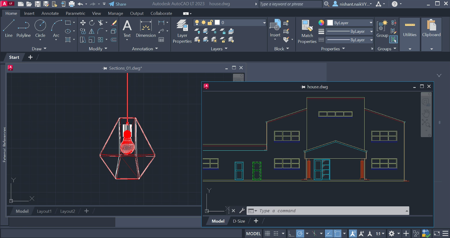 Screenshot of AutoCAD LT's refer to previous drawings functionality