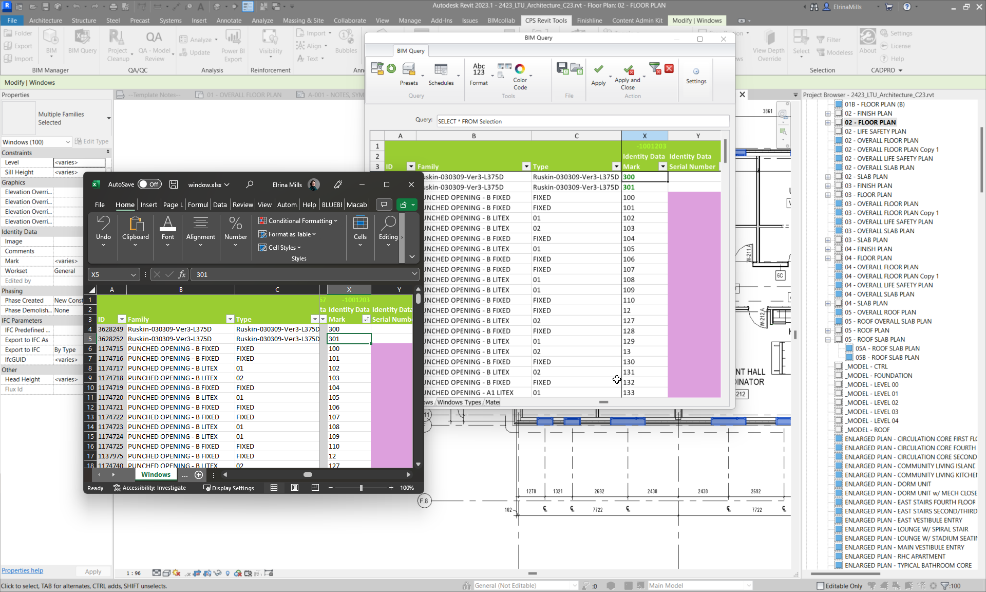 Screenshot of Cadpro tools for Revit