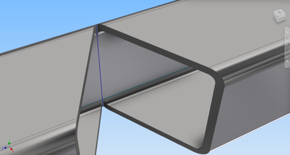 A screenshot of a steelwork model in Inventor software 