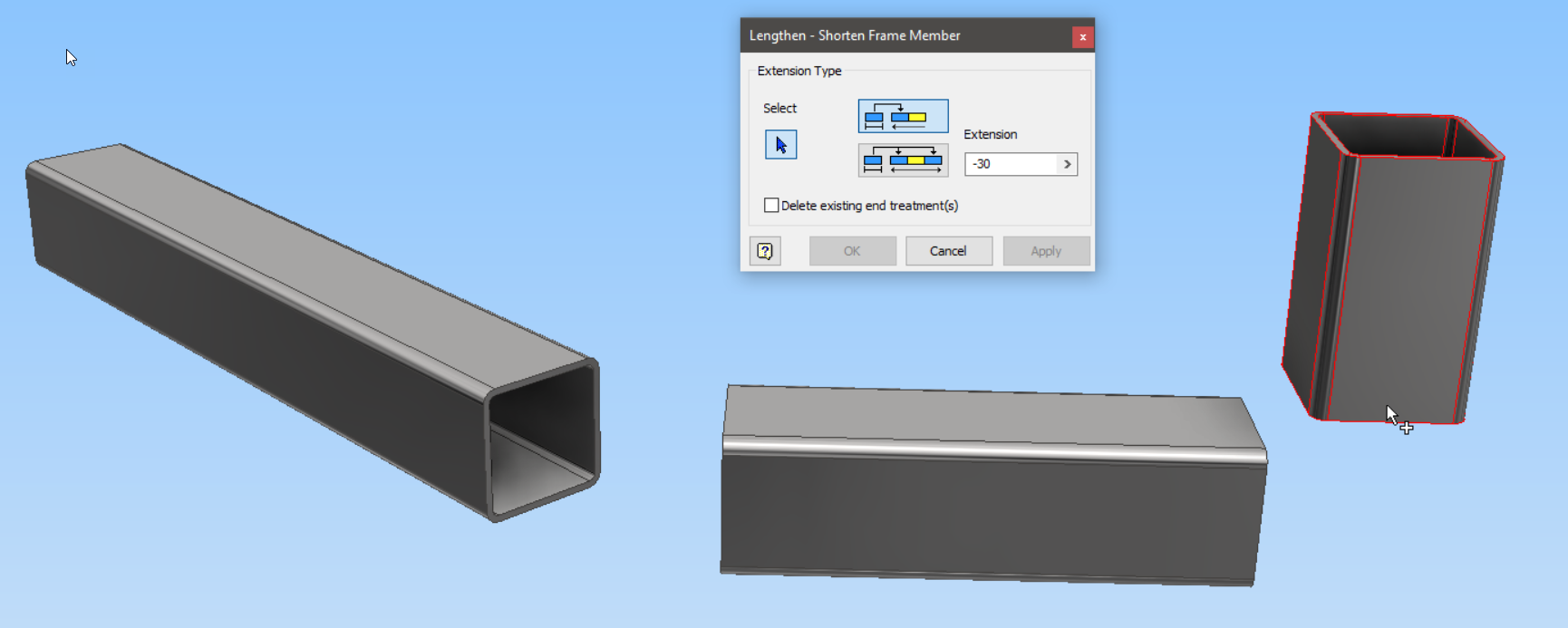 A screenshot of a steelwork model in Inventor software 