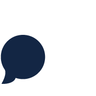 A navy icon of a speech bubble