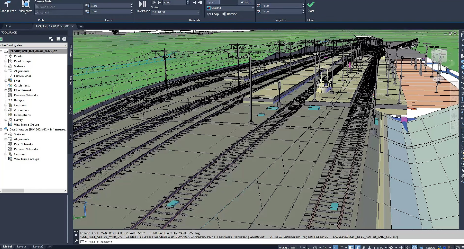 Screenshot of Autodesk Civil 3D software