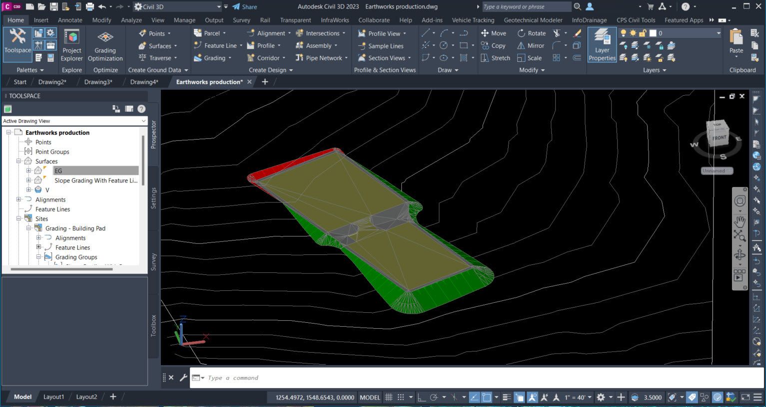 Screenshot of Autodesk Civil 3D 