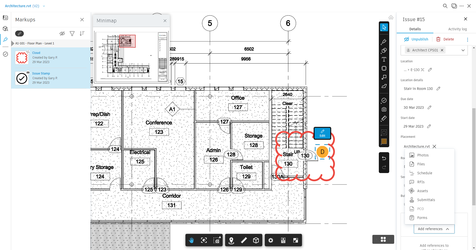 2d architectecural drawing in autodesk docs software
