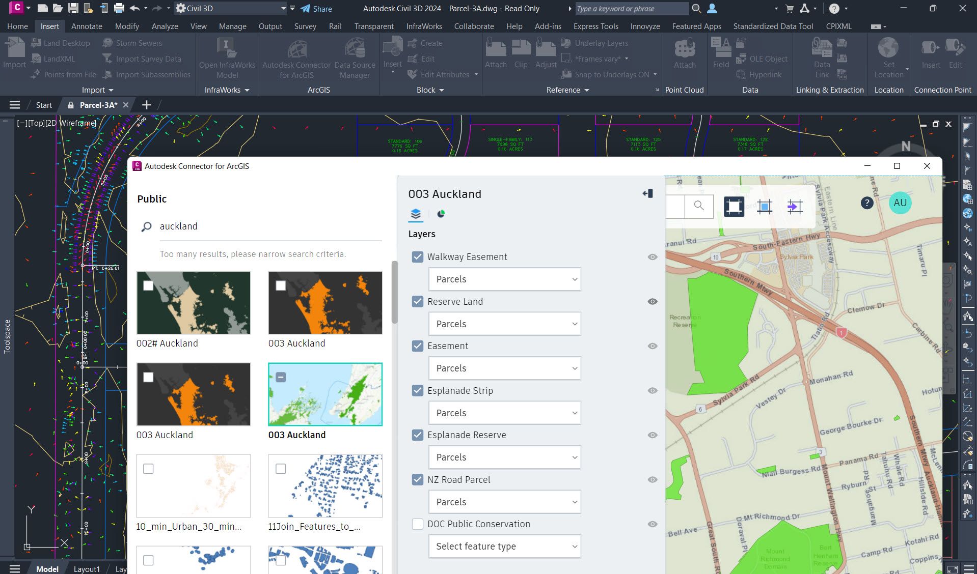 Screenshot of Autodesk Civil 3D software 