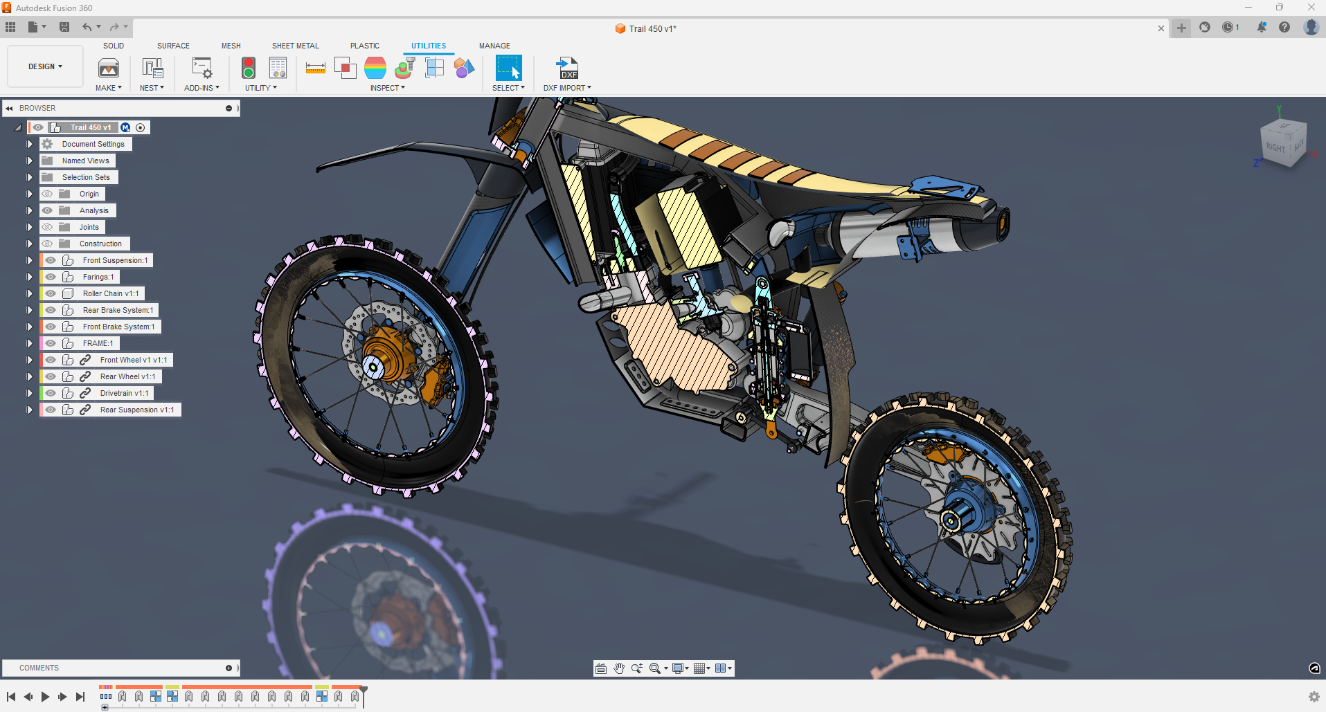 Screenshot of a model in Fusion software