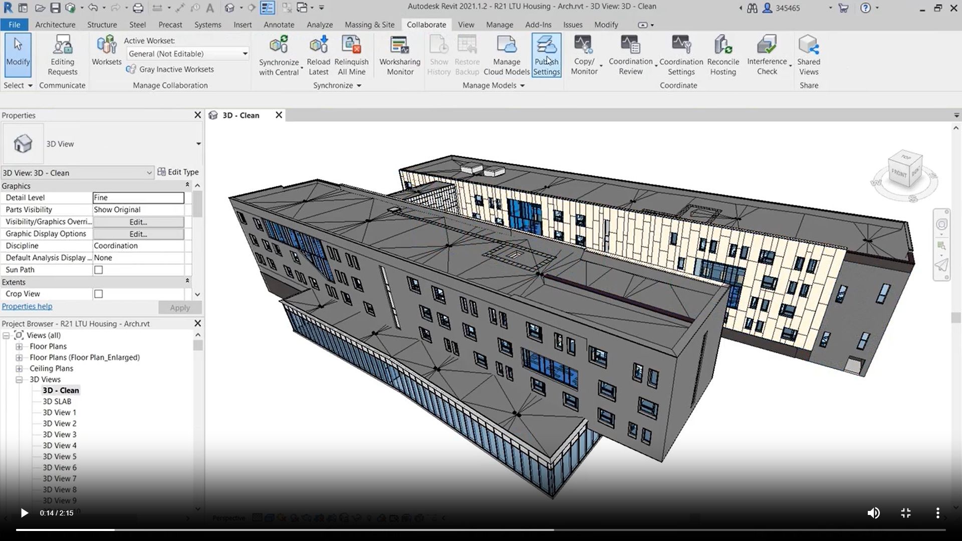 screenshot of collaboration in autodesk revit software