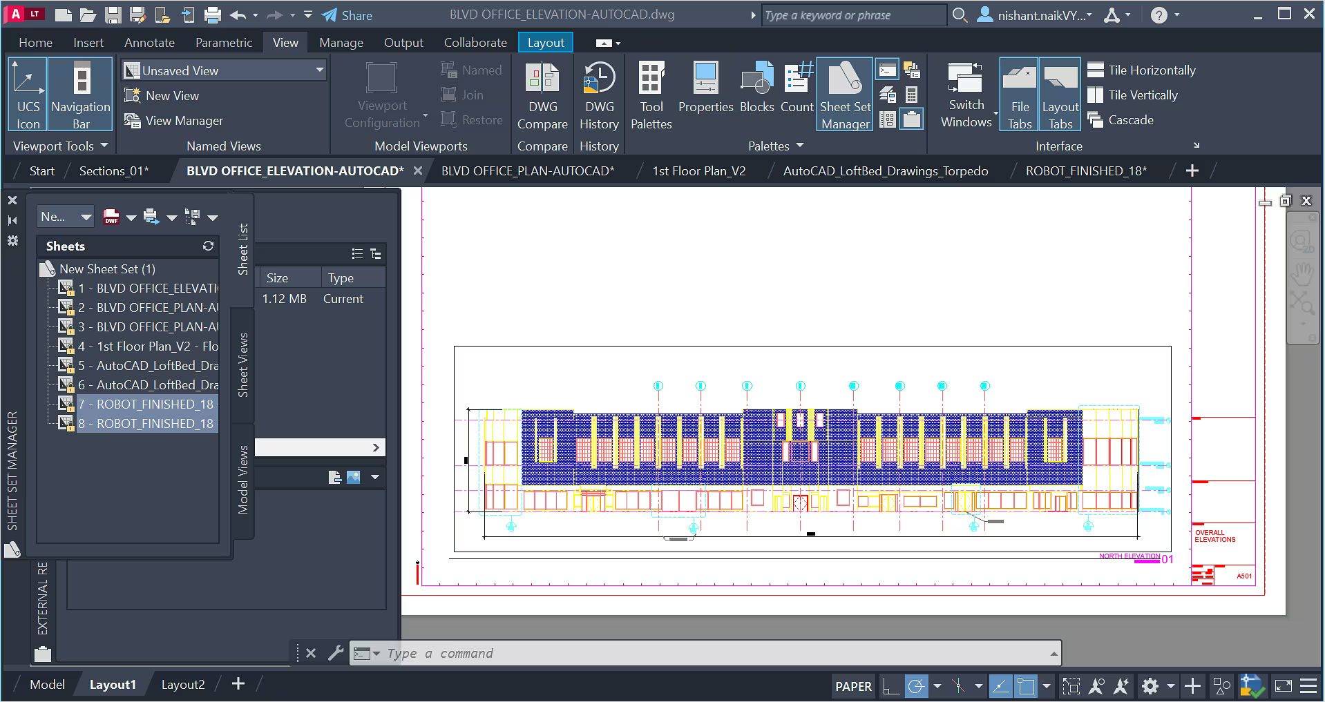Screenshot of AutoCAD LT's sheet set manager functionality