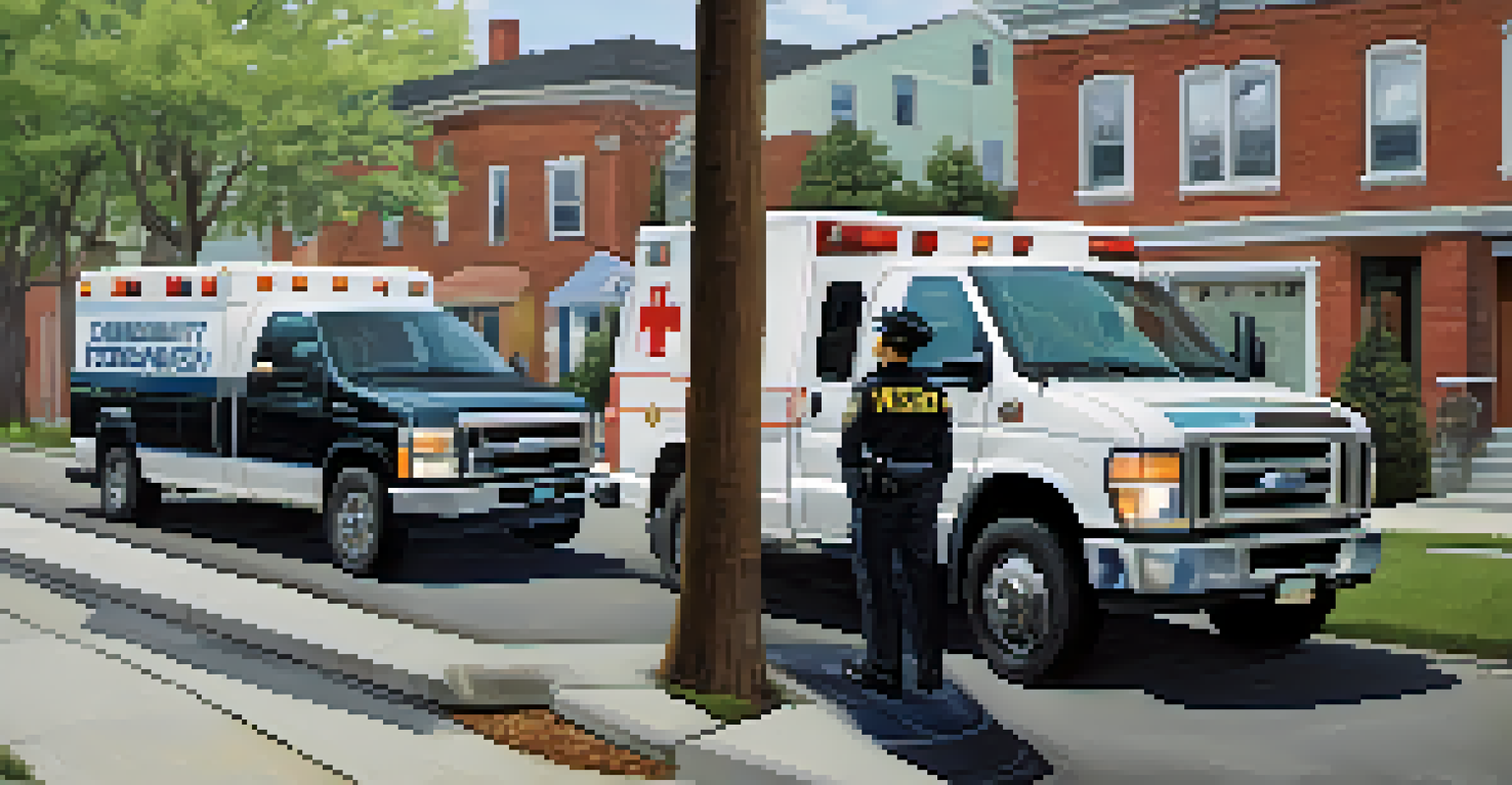 A mobile crisis team assisting an individual in a residential area, showcasing community mental health support.