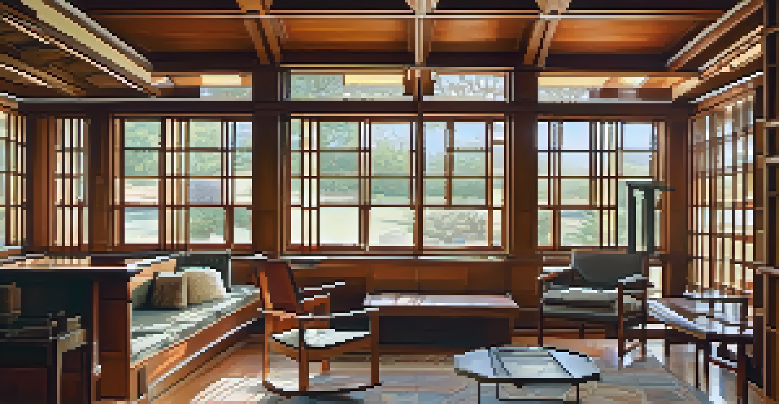 Interior of Darwin D. Martin House showing elegant design and natural light.