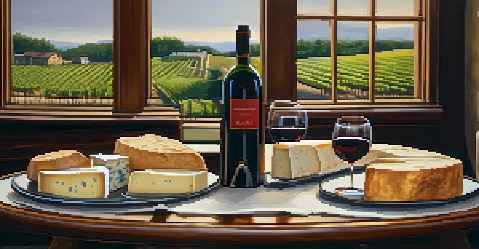A beautifully arranged table for a wine tasting event with glasses of wine and local food pairings in a winery setting.