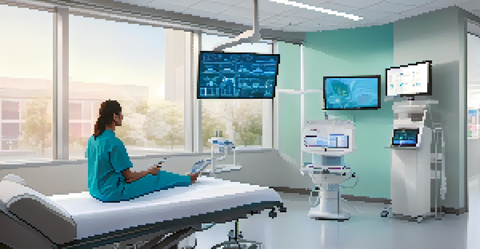 A doctor and a patient in a modern healthcare facility using AI technology for diagnostics.