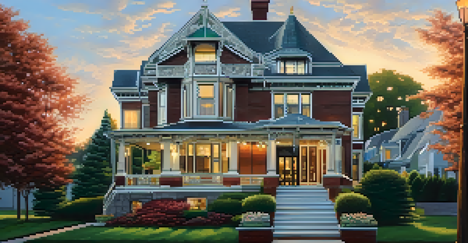 A beautifully renovated Victorian home in Allentown, Buffalo, surrounded by a manicured garden and soft evening light.