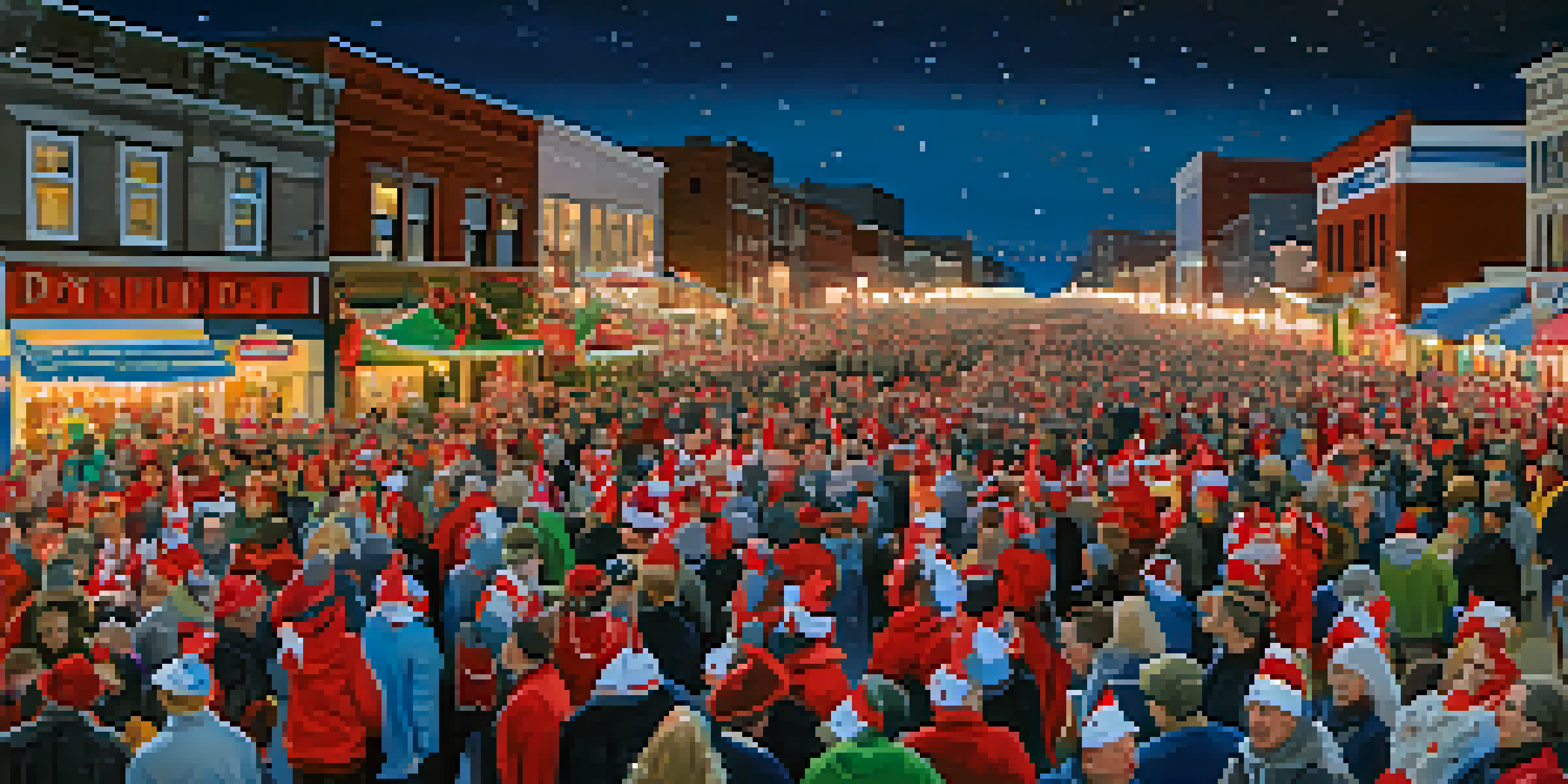 A lively parade scene with illuminated floats and festive decorations, showcasing a joyful crowd celebrating Dyngus Day.