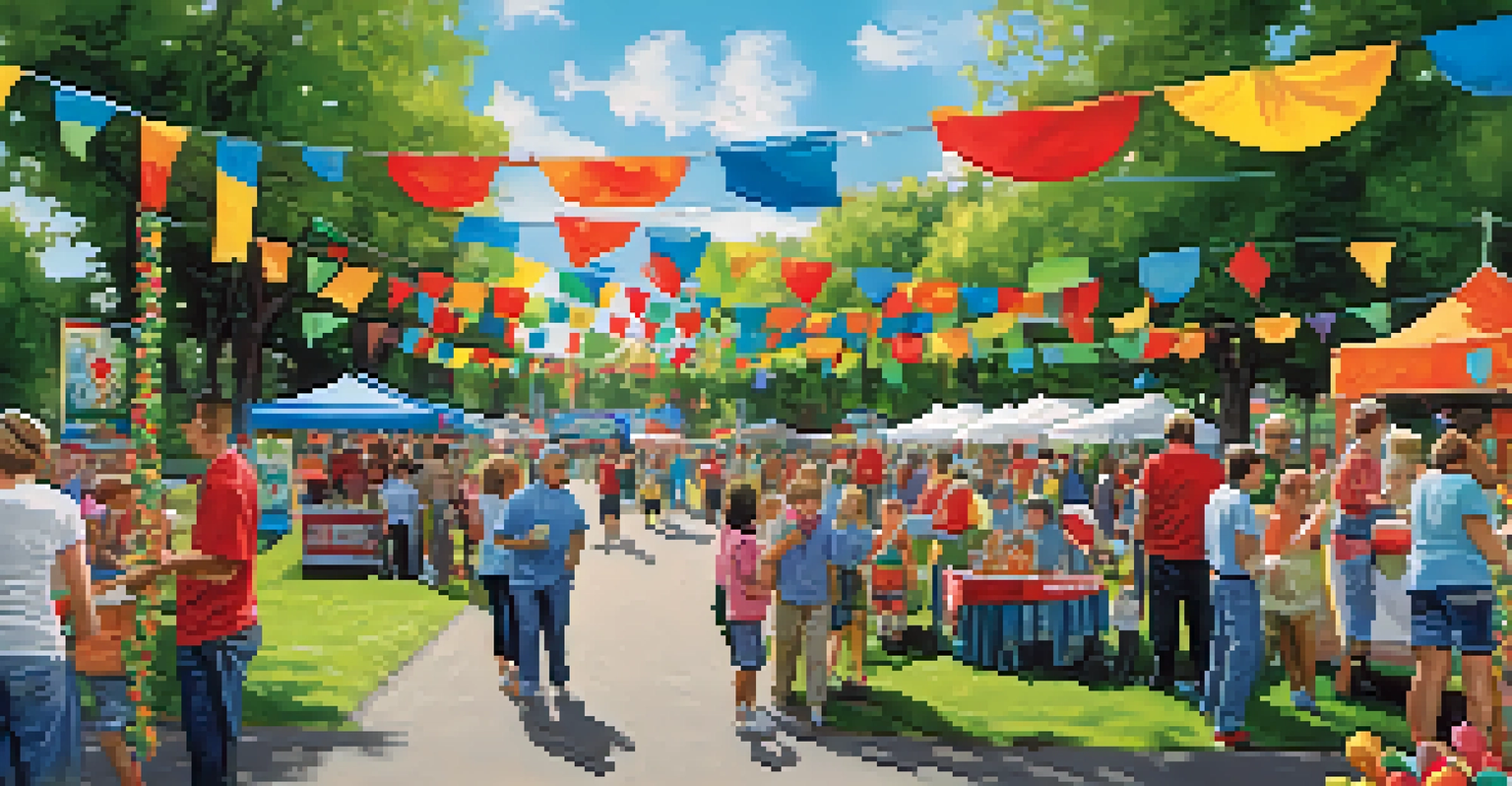 A seasonal festival in a Buffalo park with volunteers assisting, families enjoying activities, and colorful decorations.