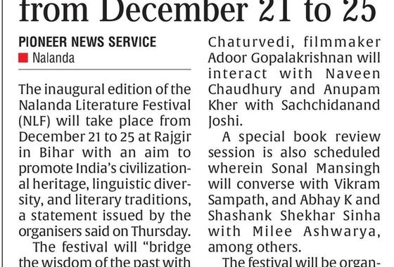 The Pioneer of the Nalanda Literature Festival