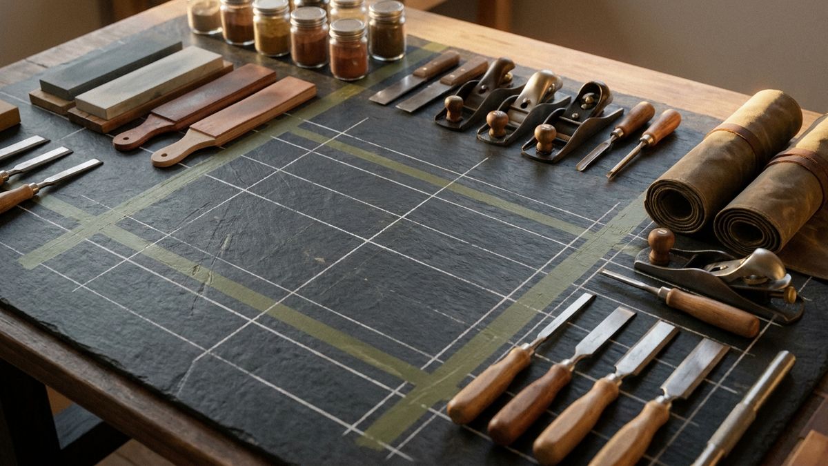 Clean metric ledger lines drawn in chalk with olive accents