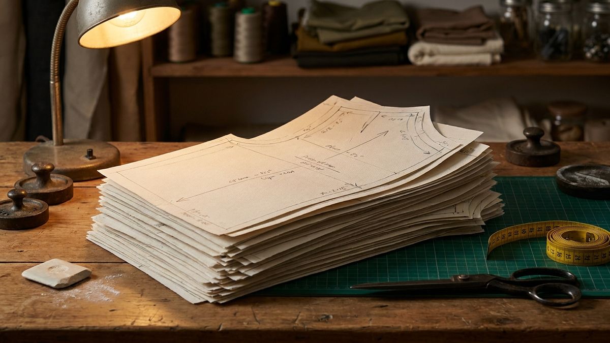 Repeated pattern templates cut with bespoke variation on wood