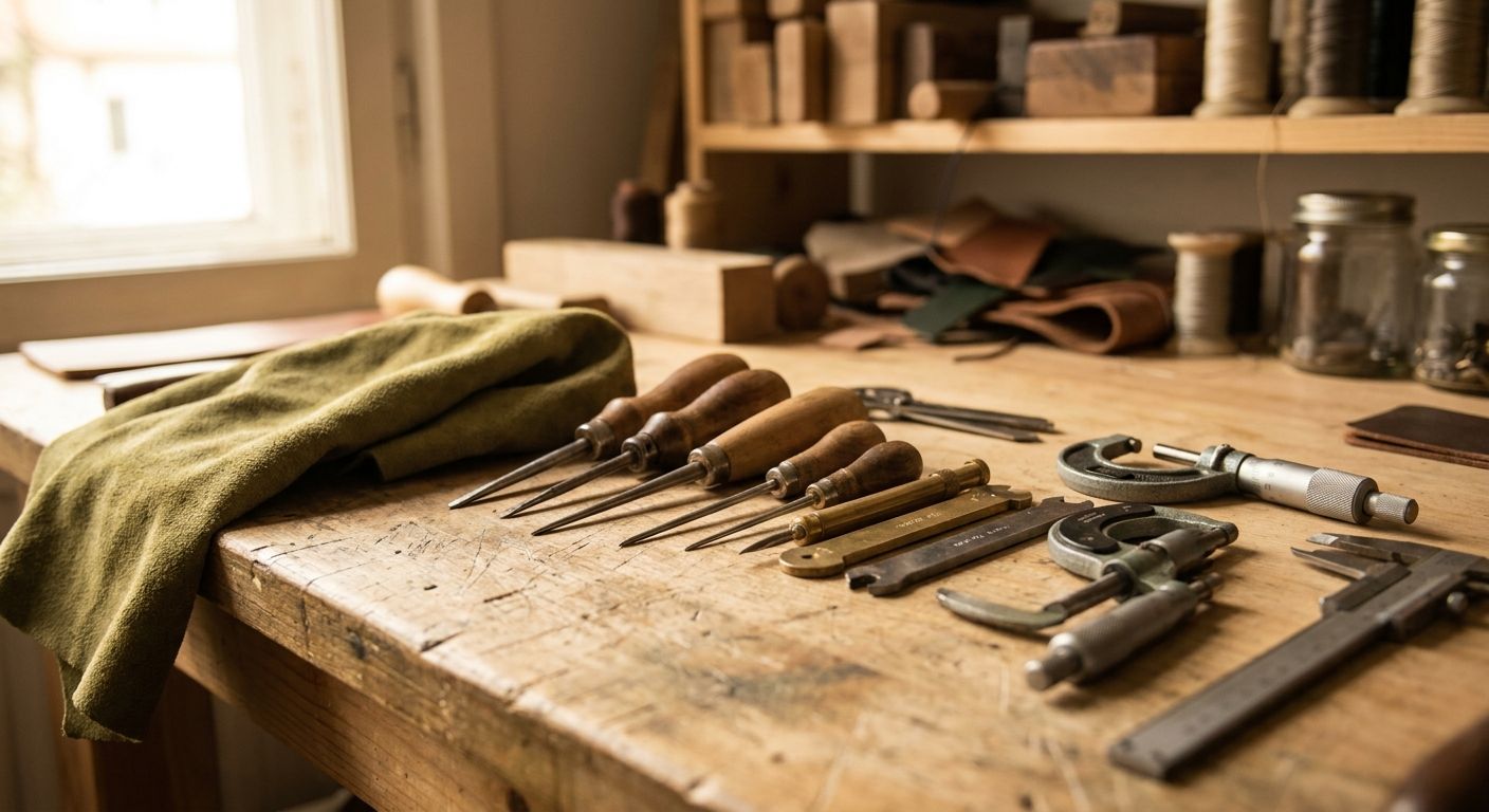 Surface polish cloth pushed aside for structural tools