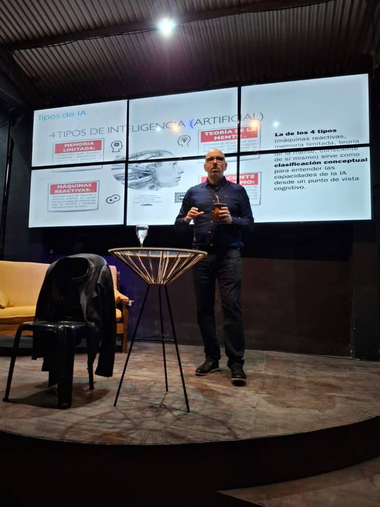 Max speaking at an AI Conference in Argentina, 2025.
