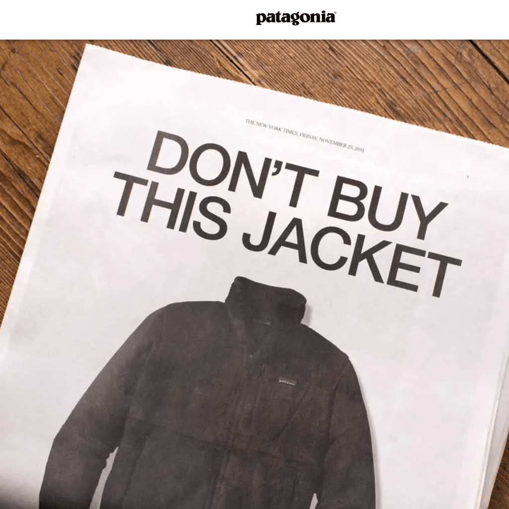 Patagonia's 2011 "Don't Buy This Jacket" Black Friday advertisement