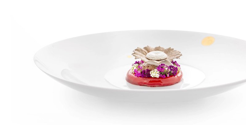 Tasting menu dish at Locanda di Orta