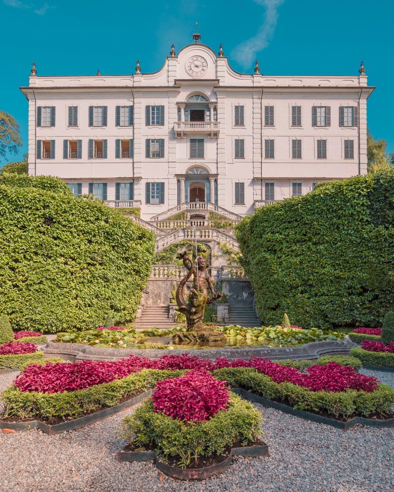 Villa Carlotta neoclassical facade with terraced gardens